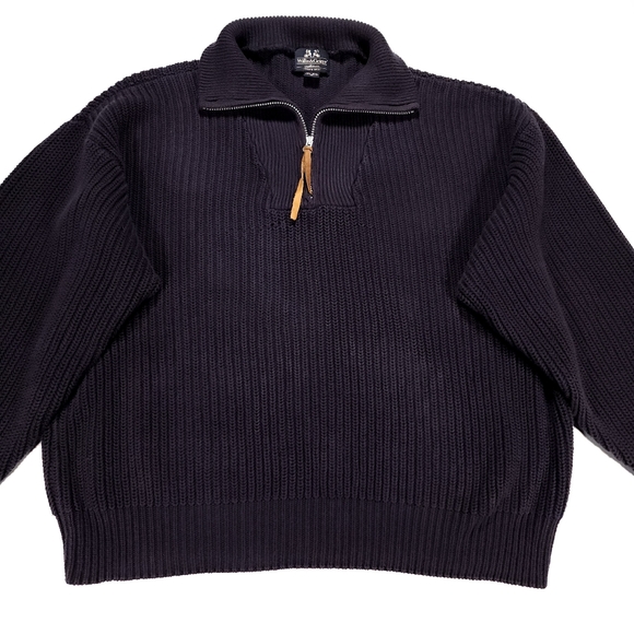 Willis & Geiger Navy Blue Sweater Mens XL 100% Heavyweight Cotton Roomy GUC! - Picture 4 of 14